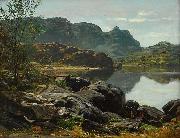 Anders Askevold Landskap med innsjo oil painting